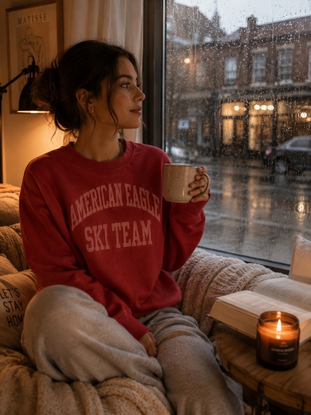 American Eagle red sweatshirt